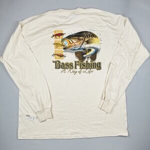 Vintage Bass Fishing A Way Of Life Lures Long Sleeve Shirt NWT XXL